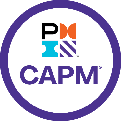 Certification Badge for CAPM, granted by the Project Management Institute.